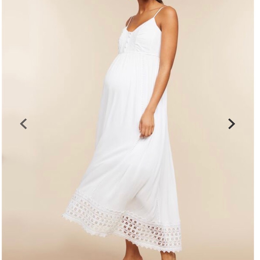 Motherhood Maternity White Maxi Dress size Small